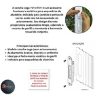 Concha Cega 158mm Aluminio 7311 / 7511 Slide Touch Udinese Janela Vitro Porta Branco