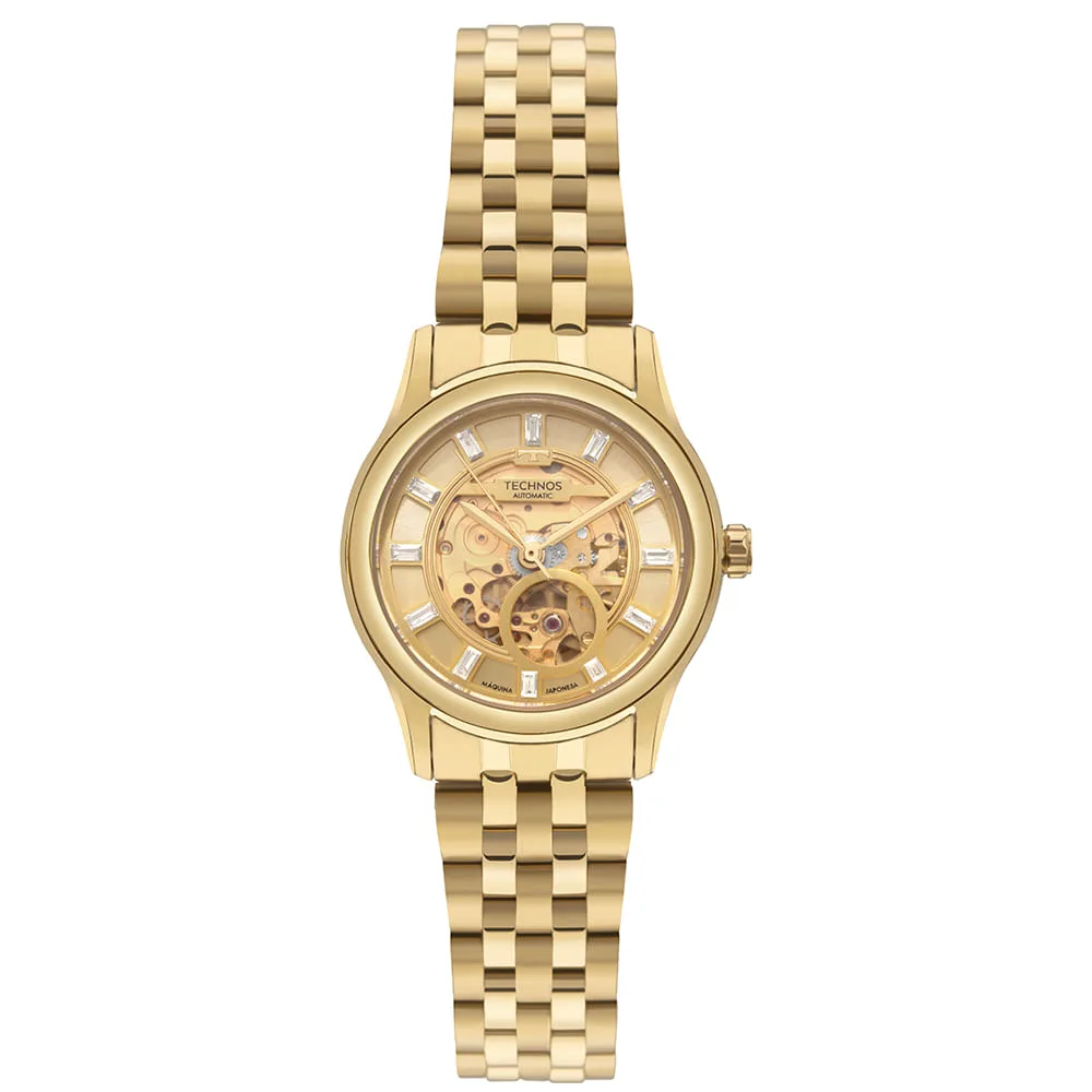 Relógio Technos Feminino Automático Dourado6T28AB/1X