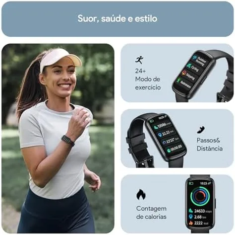 Relógio Inteligente Tranya ES11 Monitoramento Esportivo, 1.47“ Tela HD Touch, IP68 à Prova d‘Água, Bateria de 5-7 Dias, Notificações, Smartwatch