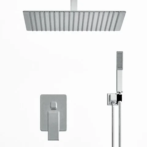 Ducha 50cm de Teto com Ducha Manual e Registro Monocomando Square50 Konnen Metais