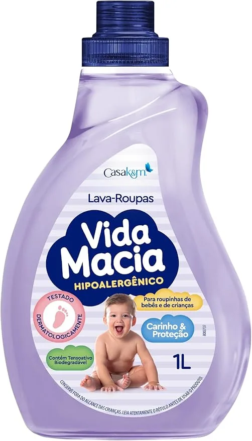 Casa Km Lava Roupas Líquido Vida Macia 1L