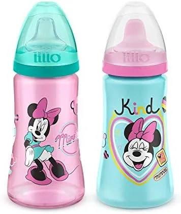 Lillo Kit 2 Copos Colors Bico De Silicone Disney Minnie Rosa