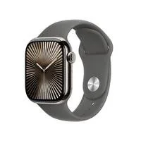 Apple Watch Series 10 GPS + Cellular, Caixa Natural de Titânio de 42 mm, Pulseira Esportiva Cinza-Pedra, Tamanho P/M - MWXD3AM/A