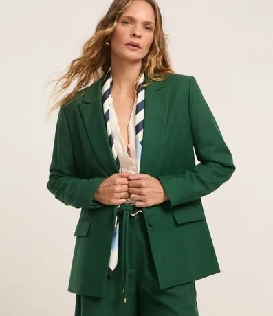Blazer Comfort em Viscolinho com Abotoamento Duplo