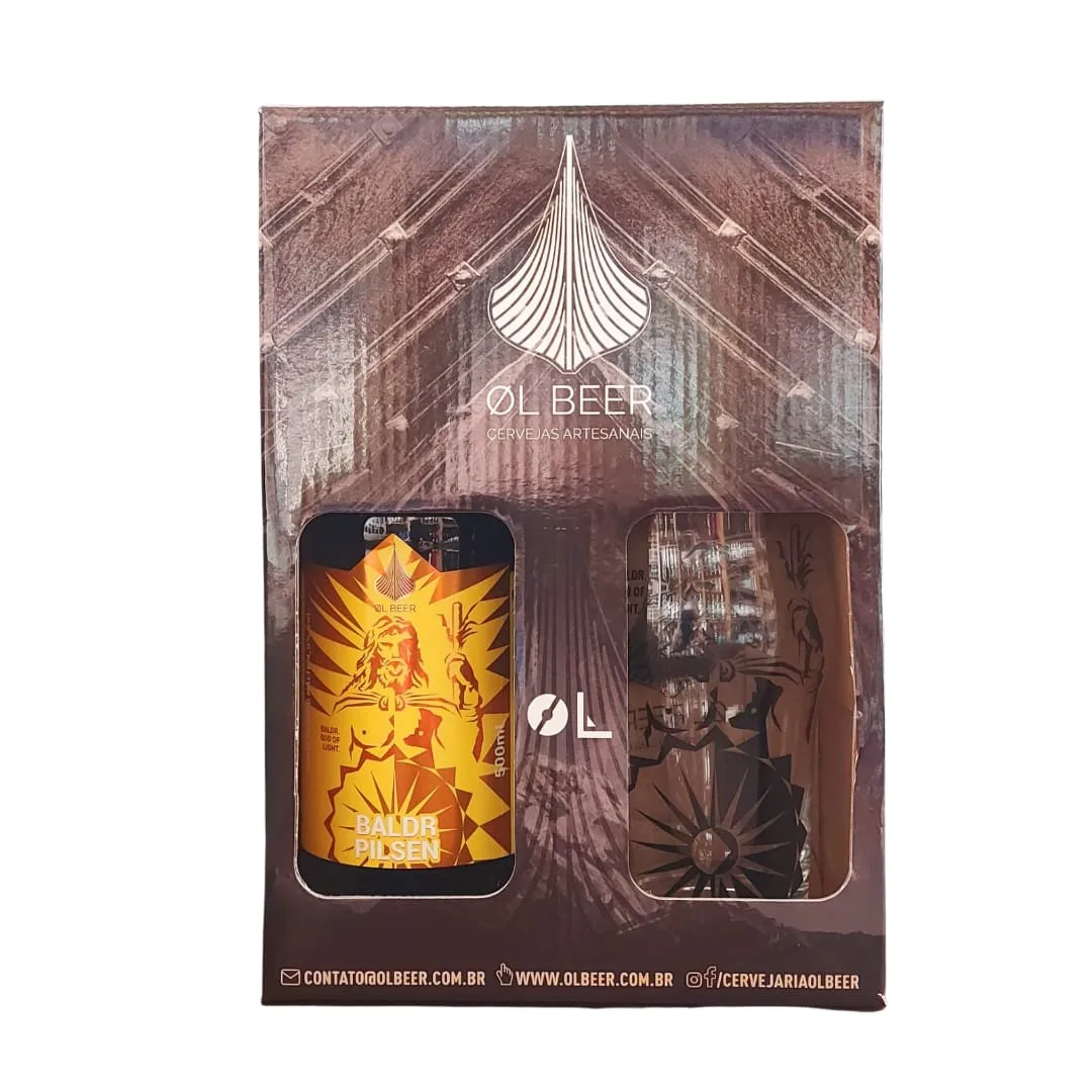 Kit Ol Beer Baldr Pilsen com 01 Garrafa 500 ml + 01 Copo