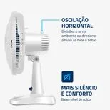 Ventilador De Mesa Mondial Super Power 6 Pás 60W 30Cm Branco e Azul Escuro VSP-30-W - 127V