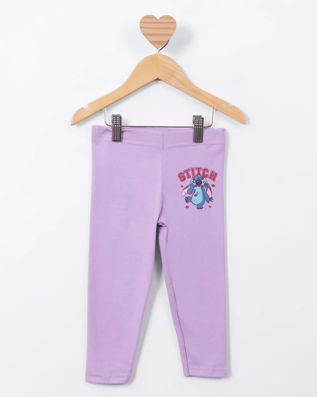 Calça Legging Bebê Estampa Stitch Lilás
