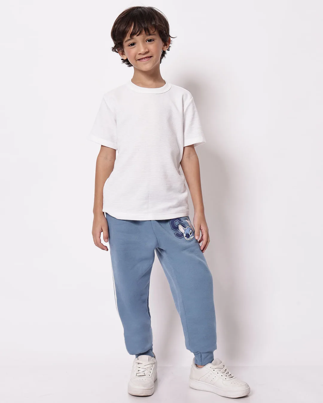 Calça Moletom Infantil Jogger Disney Stitch Azul