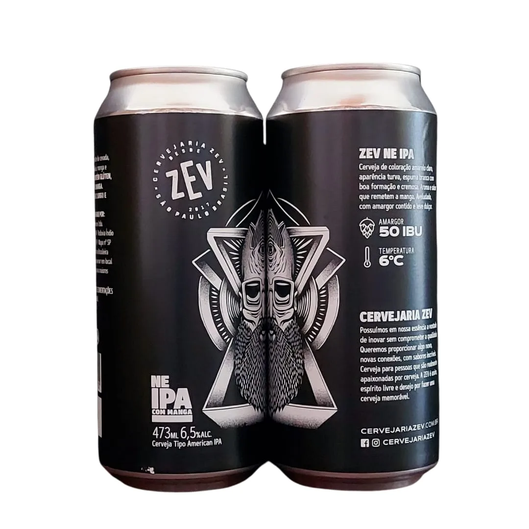 Cerveja ZEV NE IPA com Manga 473 ml