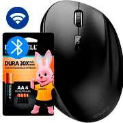 Mouse ergonômico sem fio, 1600 DPI, Preto, MWBE05, Ergo + Pilha Alcalina Duracell Pequena ...