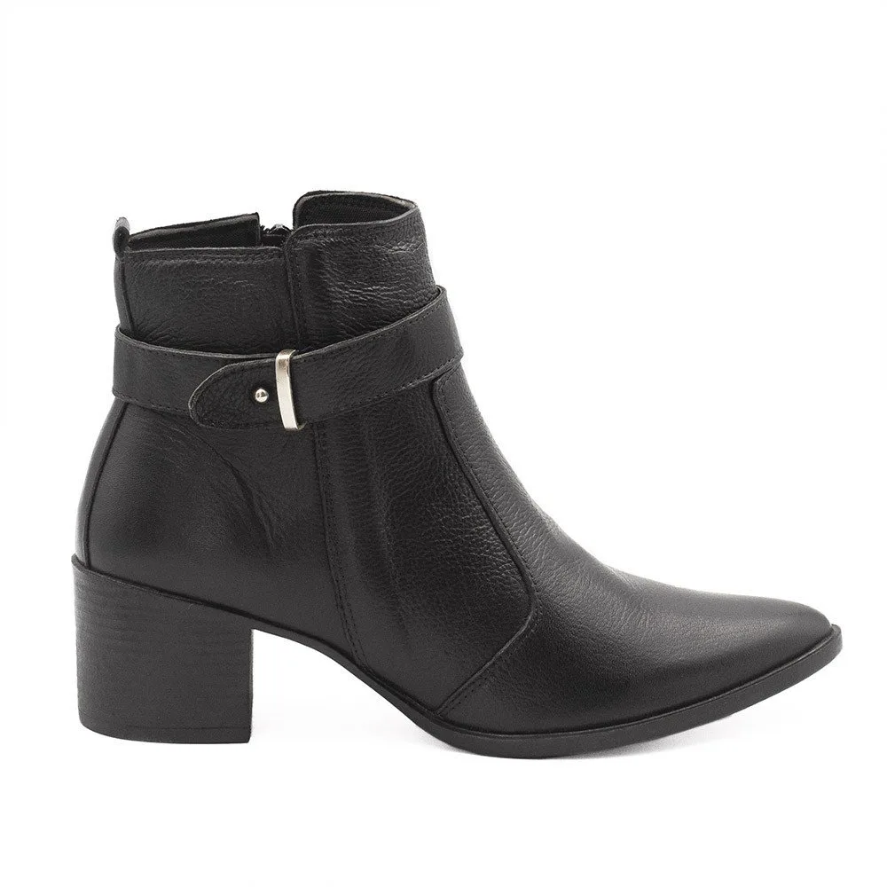 Bota Zatta Bico Fino Cano Curto Jordana Preta