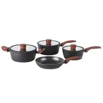 Jogo de Panelas Brinox Revestimento Cerâmico Antiaderente Ceramic Life Sirius Preta 4 peças - com fundo de indução