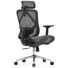 Cadeira de Escritório Dr. Office Ergo, Preta, Mesh, Altura Ajustável