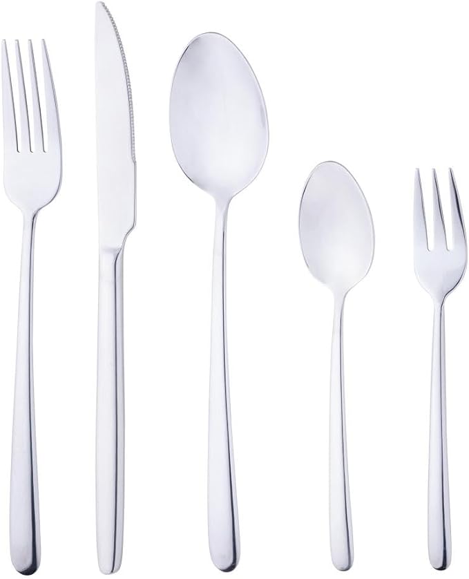 WOLFF Faqueiro de Aço Inox Viena 30 Peças - Mesa Posta - Itens Para Casa - Utensílios de Cozinha - Enxoval - Casamento - Decoração