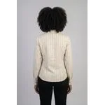 Camisa Feminina Off-white Risca de Giz