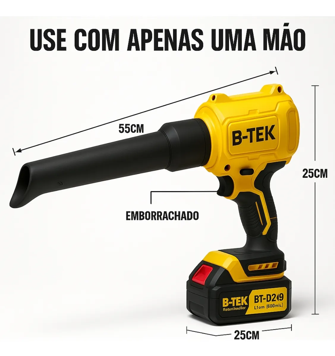Soprador Turbo Profissional Forte Potente 2 Baterias Sem Fio