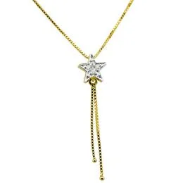 Gargantilha Estrela Trabalhada em Ouro Amarelo 45 cm - GG14104