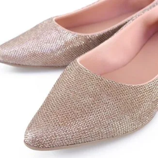 Sapatilha Feminina Casual Gliter Sapatilha Confortavel Sapatilha Bico Fino Calce Facil Brilho