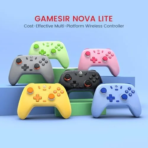 GameSir Nova Lite Controle Bluetooth e Sem Fio 2.4G para PC Windows, Celular Android iPhone, Nintendo Switch e Steam Deck, Gamepad com Hall Effect Anti-Drift, Turbo, Vibração, Dongle USB - Auzl