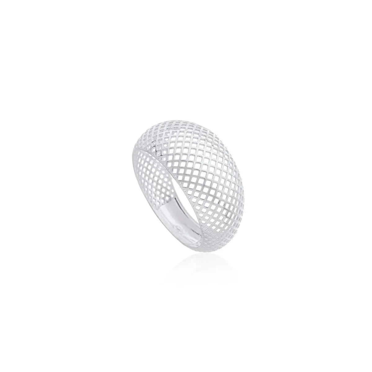 Anel 3D Basico Vazado Feminino Prata 925