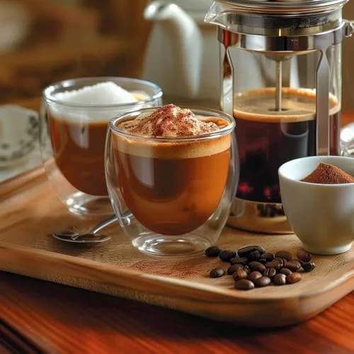Conjunto com 6 Xícaras de 80ml Vidropara Café de Parede Dupla, Feito de Vidro Borossilicato - Kit de Xícaras para Chá, Café e Bebidas Quentes- Presente Elegante