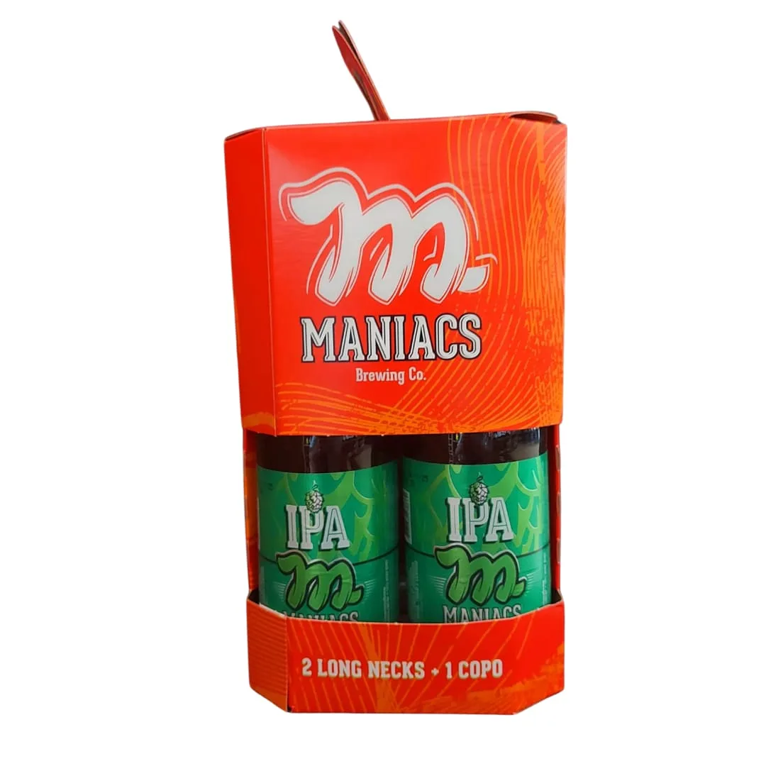Kit Maniacs Com 02 IPAs de 355  ml + 01 Copo
