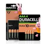Carregador Duracell para pilha recarregável AA/AAA, com 4 pilhas  + Pilha recarr...