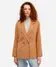 blazer em piquet com ombreiras azul marinho