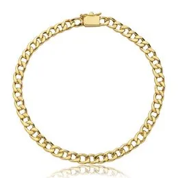 Pulseira de Ouro 10K Malha Grumet Oca 20cm - PS23173