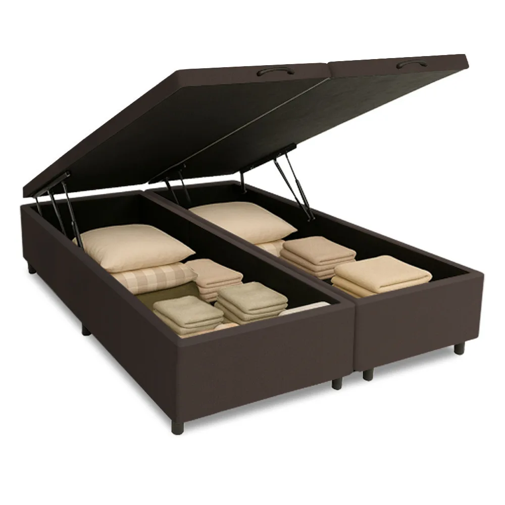 Cama Box com Baú Queen 1,58m com 41cm de Altura Prince Suede