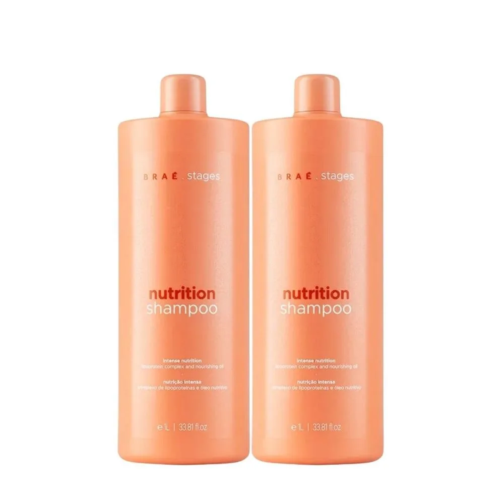 Kit Braé Stages Nutrition Hidratação Nutritiva 2 Shampoo 1 Litro