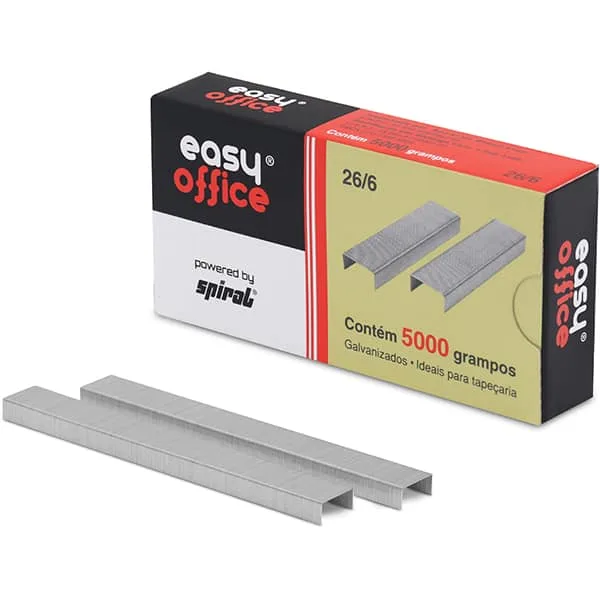 Grampo para grampeador galvanizado, 26/6, Easy Office - CX 5000 UN