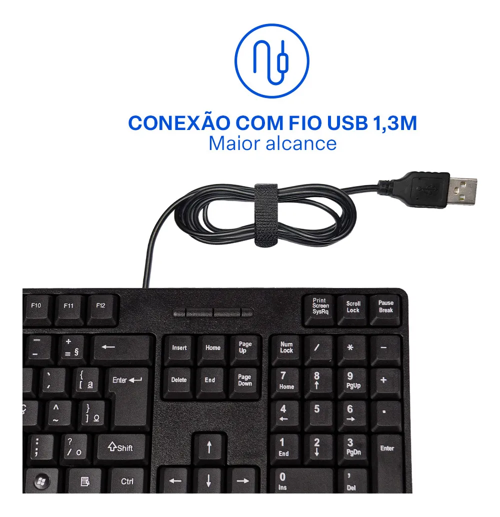 Teclado Multilaser Slim Usb Preto Tc213