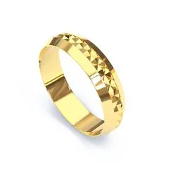 Aliança de Ouro 18K com Filete Diamantado - AS0103