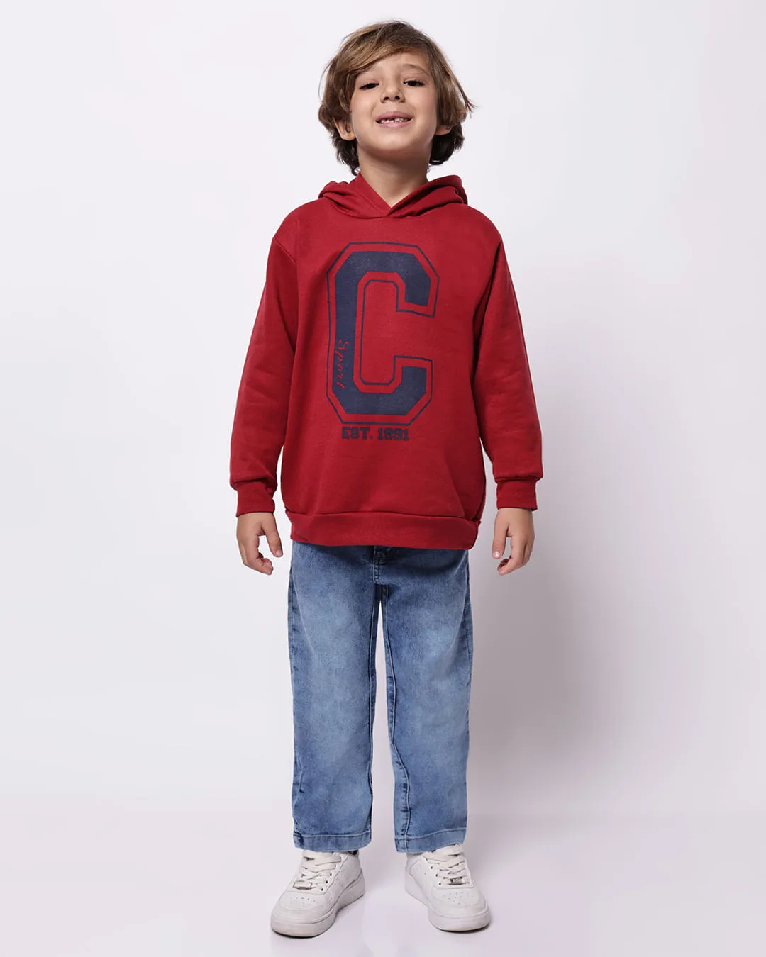 Calça Jeans Infantil Marmorizada Reta Azul
