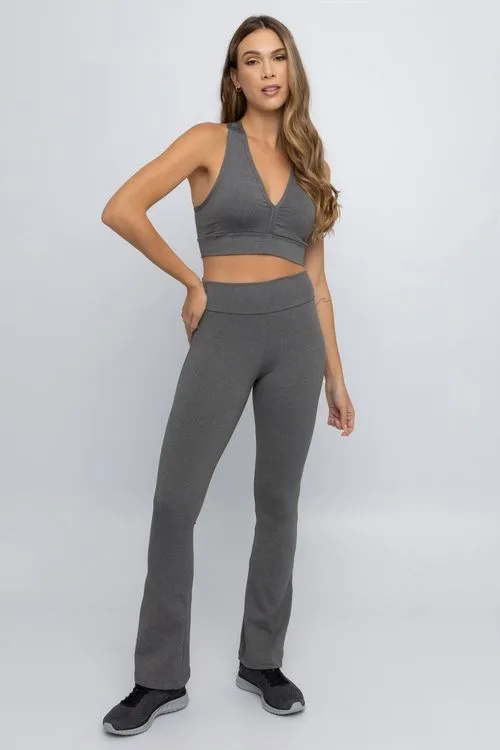 Calça Bailarina Esportiva Feminina Caedu Supplex Mescla