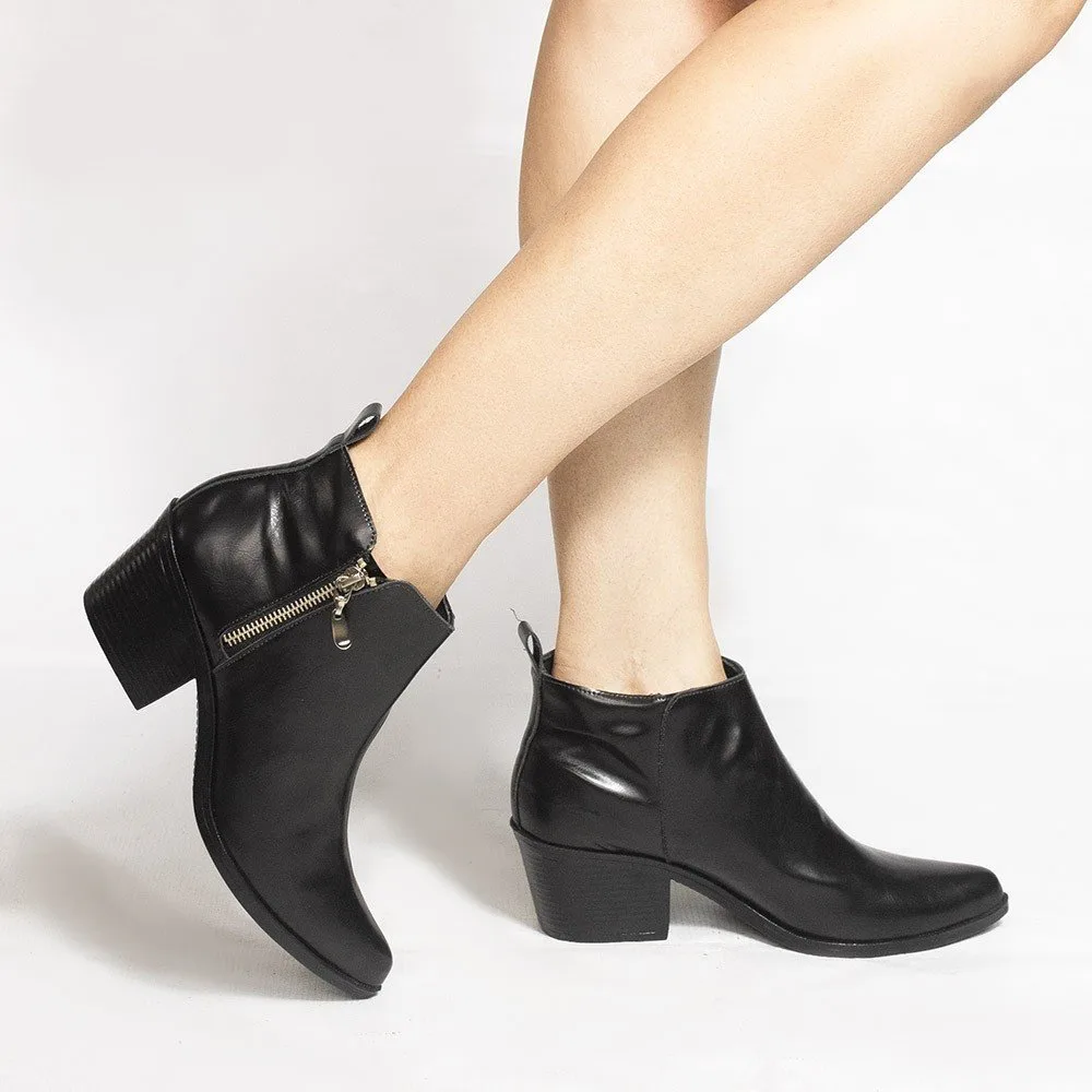 Bota Zatta Bico Fino Cano Curto Country Hilda Preta Preto