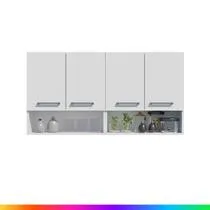 Armário Aereo 4 Portas 120cm Modular Multiuso com Nicho Móveis Bonatto