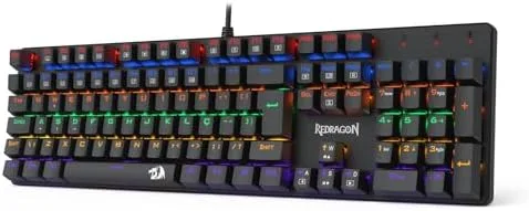 TECLADO MECÂNICO GAMER REDRAGON VALHEIM ILUMINAÇÃO RAINBOW PRETO SWITCH BROWN K608-R (PT-BROWN)
