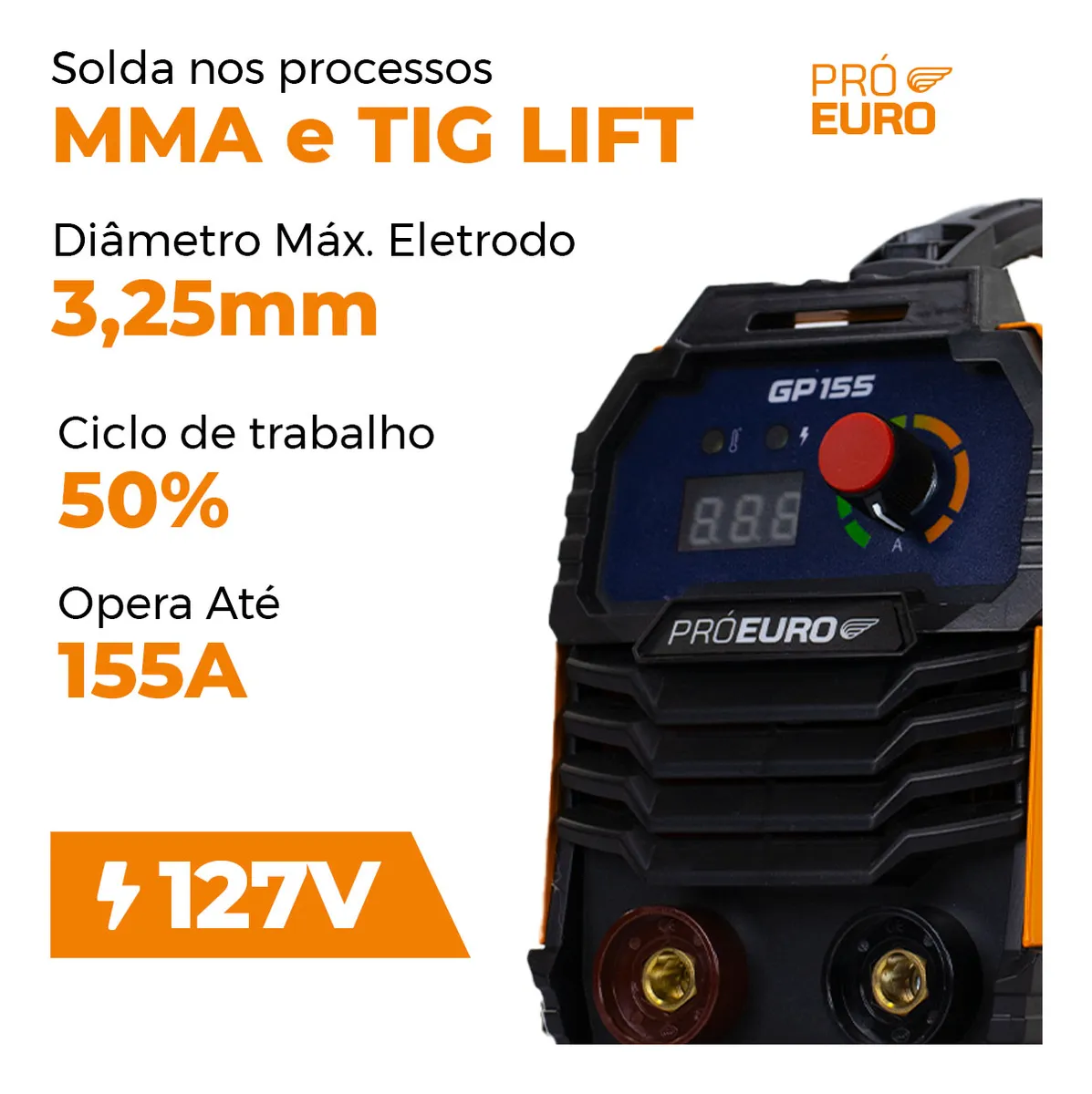 Máquina De Solda Inversora Gp 155a 127v Tig/lift Pró Euro