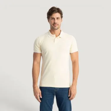 Polo Levi's® Slim Housemark Off White Manga Curta