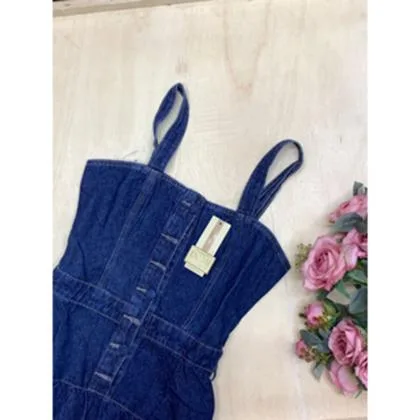 MODAS DOMI Vestido Jeans 7283 Confortavel e Estiloso