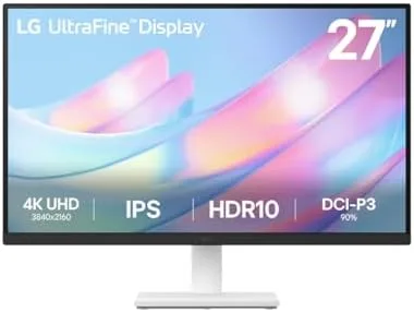 Monitor LG UltraFine™ - Tela IPS UHD 4K 27", HDR10, DCI-P3 90%, Dynamic Action Sync – 27US500-W.