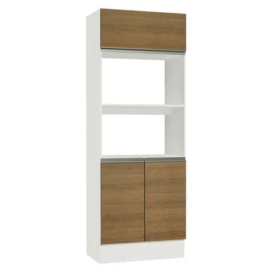 Torre Quente Madesa Smart 2 Portas e 1 Basculante Branco/Rustic XP
