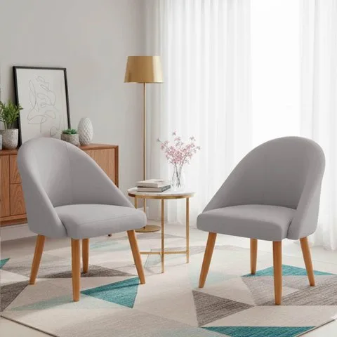 Kit 02 Poltrona Cadeira para Sala Orgânica Curva Redonda Confortável Reforçada Recepção Suede