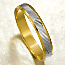 Aliança Bodas de Prata em Ouro Trabalhada - AS0476