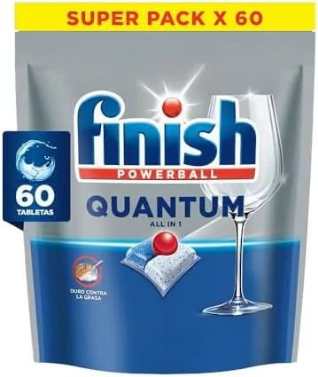 Finish Powerball Quantum, Detergente para Lava Louças em Tabletes, 60 Tabletes