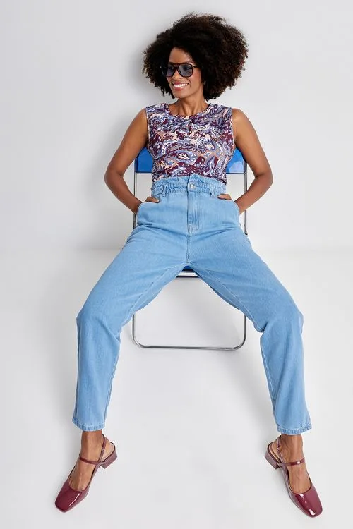 Calça Jeans Clochard Feminina Clara Caedu