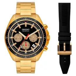 Relógio Masculino Orient Solartech Cronógrafo Pulseira Extra Exclusivo MGSSC072 P1KX