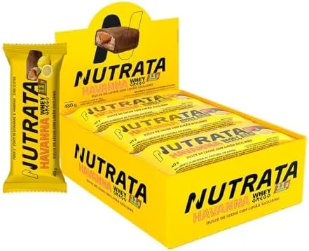 Whey Grego Bar Havanna & Limão Siciliano - Nutrata Display C/ 12 Barras de 40g